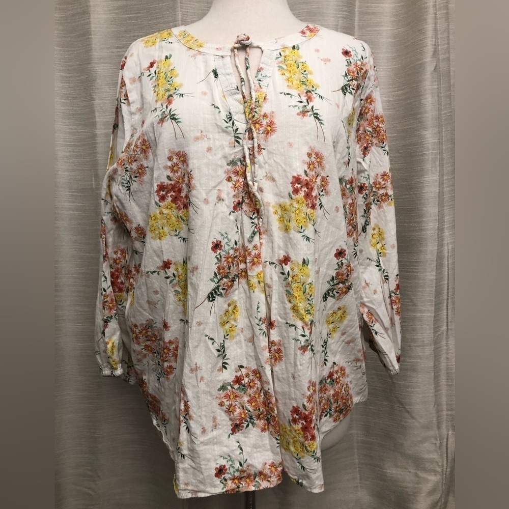 ST JOHN’S BAY Floral Peasant Blouse